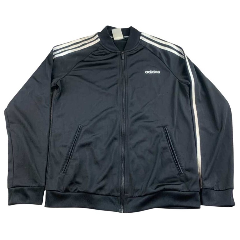 Adidas SST Track Jacket Women M Black Striped Sweatshirt Full Zip Activewear